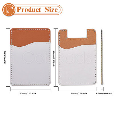 CHGCRAFT 8Pcs 4 Style Sublimation Imitation Leather Phone Card Holder AJEW-CA0003-83-1