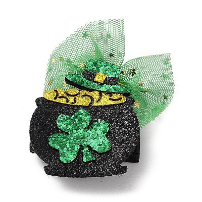 Saint Patrick's Day Sequins Felt Alligator Hair Clips PHAR-K004-01E-1