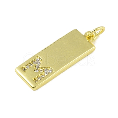Brass Micro Pave Clear Cubic Zirconia Pendants KK-P266-06G-M-1