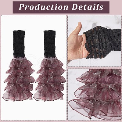 Polyester Ruffle Layered Patchwork Leg Sleeves AJEW-WH20042-75C-1
