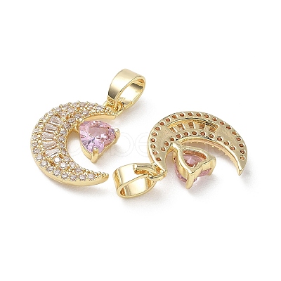 Brass Micro Pave Mixed Color Cubic Zirconia Pendants KK-A299-06G-1