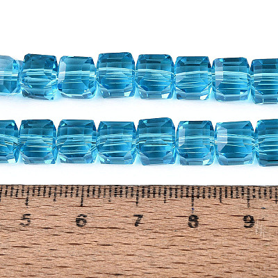 Transparent Glass Beads Strands GLAA-R041-8x8mm-A11-1