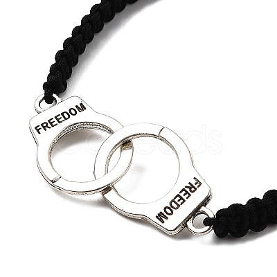 Alloy Handcuff with Freedom Link Bracelets BJEW-JB12057-1