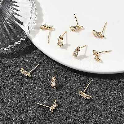SHEGRACE Teardrop Brass Micro Pave Clear Cubic Zirconia Stud Earrings XGRQ4N543-701G-1
