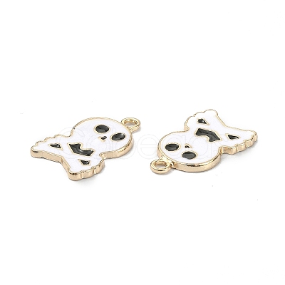 Halloween Light Gold Tone Alloy Enamel Pendants ENAM-P247-25KCG-1