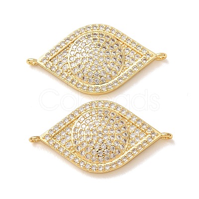 Brass Micro Pave Clear Cubic Zirconia Connector Charms CU-CBA4579-03G-C-1