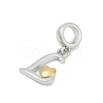Brass European Dangle Charms KK-Z097-01L-GP-1