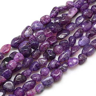 Nuggets Natural Crackle Agate Beads Strands G-P031-02-1