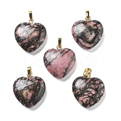 Natural Rhodonite Pendants G-G956-B22-G-1