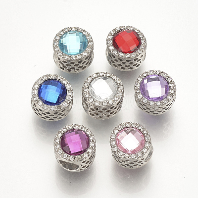 Alloy Rhinestone European Beads MPDL-Q208-006-1