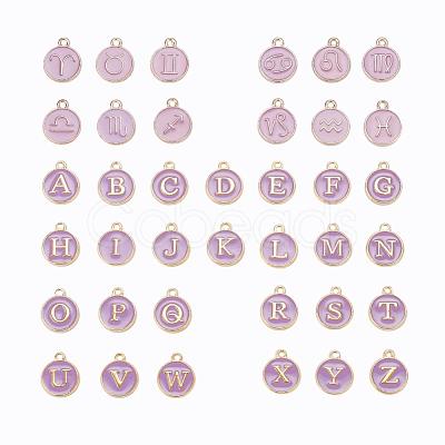 2 Sets 2 Styles Golden Plated Alloy Enamel Charms ENAM-YW0001-28B-1