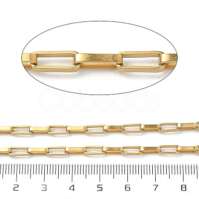 Handmade 304 Stainless Steel Rectangle Box Chains STAS-F341-04G-1