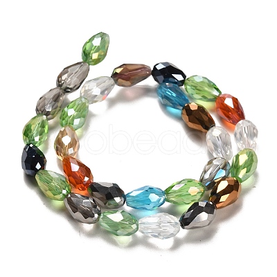 Faceted Teardrop Glass Beads Strands GS053-AB-1