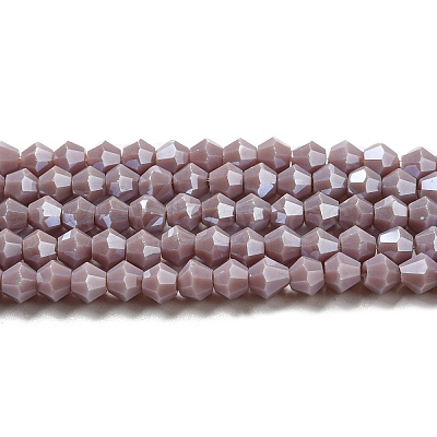 Opaque Solid Color Electroplate Glass Beads Strands EGLA-A039-P4mm-A13-1