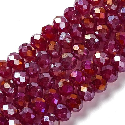 Baking Electroplate Glass Beads Strands DGLA-A039-J6MM-B19-1