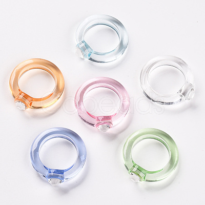 Transparent Acrylic Finger Rings RJEW-T010-07-1