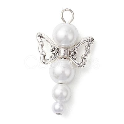 Glass Pearl Pendants PALLOY-JF02711-03-1