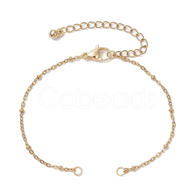 2Pcs 2 Colors 304 Stainless Steel Satellite Chain Bracelet Making AJEW-JB01300-1