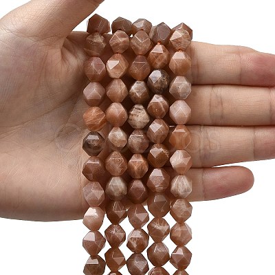 Natural Peach Moonstone Beads Strands G-Z119-A18-03-1