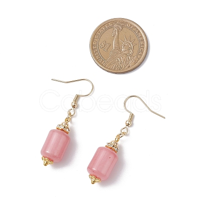 3 Pairs 3 Styles Natural Rhodochrosite Dangle Earrings EJEW-JE06631-1