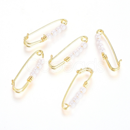 Brass Kilt Pin Brooch Findings X-KK-G389-30G-1