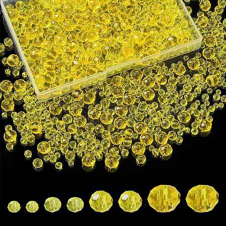 8 Strands 4 Style Transparent Glass Beads Strands EGLA-YW0003-11B-1
