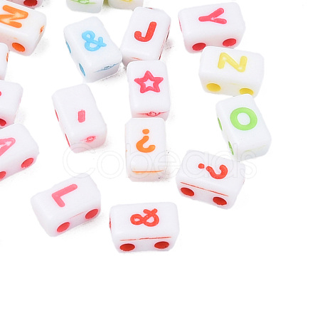Opaque White Acrylic Connector Charms MACR-N012-21-1