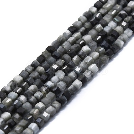 Natural Hawk's Eye Beads Strands G-P457-B01-44-1