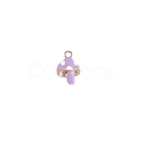 Golden Tone Alloy Enamel Mushroom Charm FIND-SZC0017-016-1