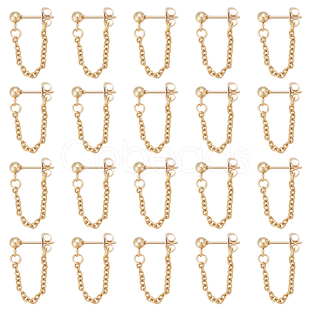10Pair 304 Stainless Steel Ball Stud Earring EJEW-UN00020-1