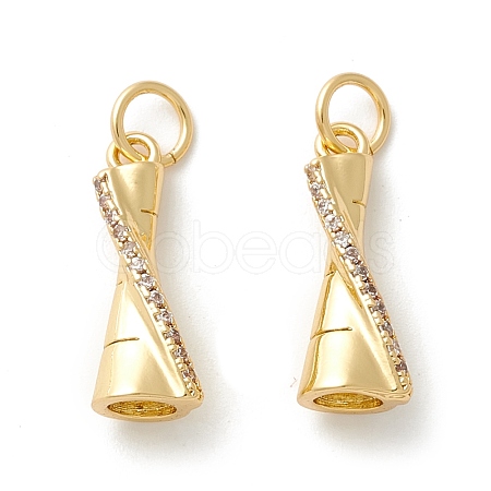 Rack Plating Eco-friendly Brass Micro Pave Clear Cubic Zirconia Pendants KK-D072-01G-I-NR-1