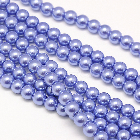 Eco-Friendly Dyed Glass Pearl Round Beads Strands HY-A002-10mm-RB015-1