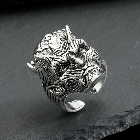 Tibetan Style Alloy Adjustable Cuff Rings for Men FS-WGCCCDE-04-1