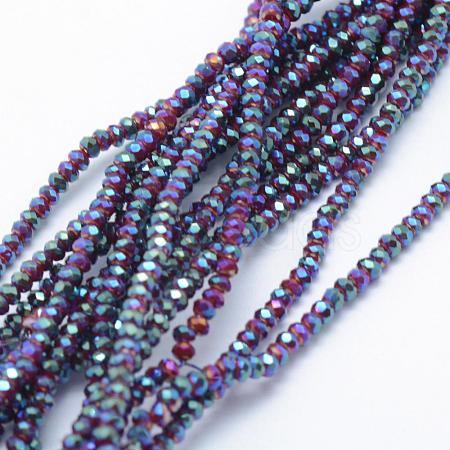 Electroplate Opaque Glass Beads Strands EGLA-J144-FP-B01-1