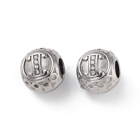 304 Stainless Steel Rhinestone European Beads STAS-A092-10I-P-1