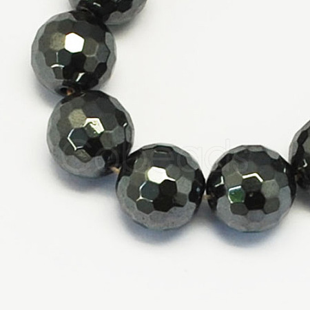 1Strand Grade A Non-Magnetic Synthetic Hematite Beads Strands X-G-S084-10mm-1