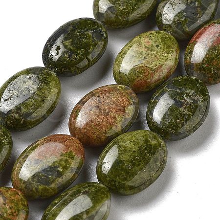 Natural Unakite Beads Strands G-P528-M17-01-1
