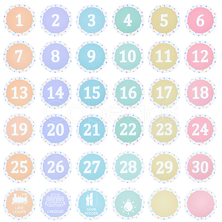 36Pcs 36 Styles Flat Round Paper Blank Label Stickers DIY-WH0308-853A-1