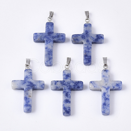 Natural Blue Spot Stone Pendants G-S358-001C-1