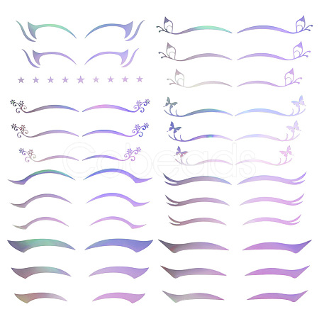8Pcs 8 Styles Laser Eye Tattoo Stickers DIY-FG0004-50-1