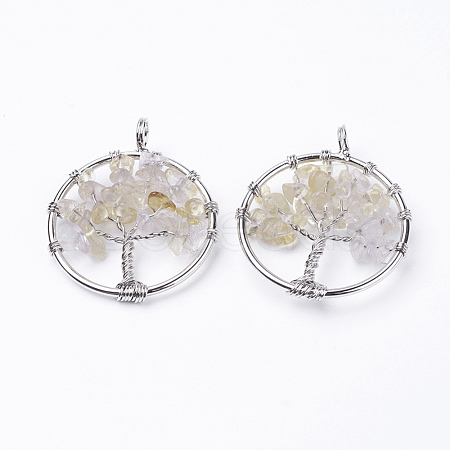 Natural Citrine Pendants G-E419-11P-1