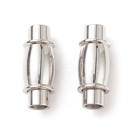 Tarnish Resistant 304 Stainless Steel Magnetic Clasps with Glue-in Ends STAS-K006-30C-3mm-1