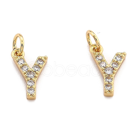 Brass Micro Pave Grade AAA Cubic Zirconia Charms ZIRC-P067-11G-Y-NR-1