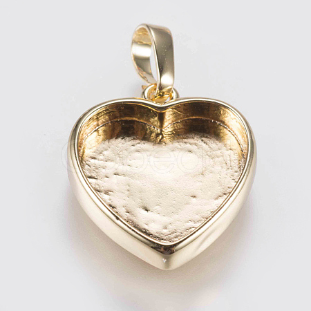Brass Pendant Cabochon Settings KK-G338-11G-1
