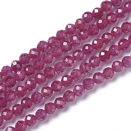 Lab Grown Red Corundum Beads Strands X-G-F596-11-2mm-1-1
