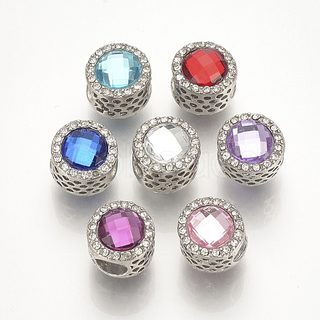Alloy Rhinestone European Beads MPDL-Q208-006-1