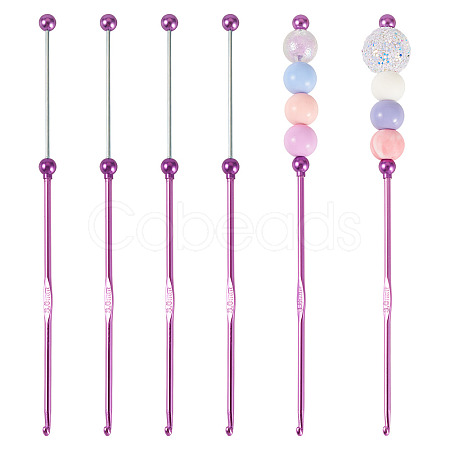 4Pcs DIY Alloy Beadable Crochet Hooks AJEW-TA0003-50B-1