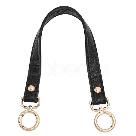 Black PU Imitation Leather Bag Handles DIY-WH0401-82KCG-1