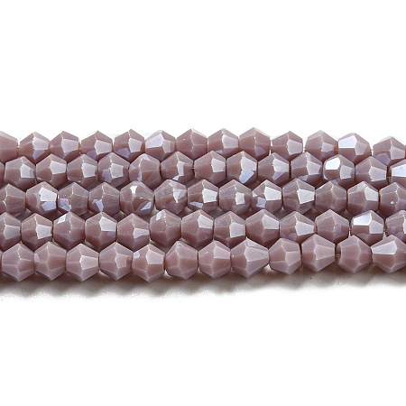 Opaque Solid Color Electroplate Glass Beads Strands EGLA-A039-P4mm-A13-1