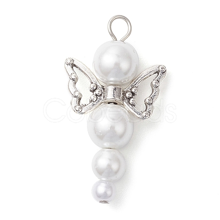 Glass Pearl Pendants PALLOY-JF02711-03-1